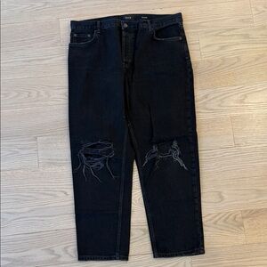 Rails Women's Black Distressed Boyfriend Jeans